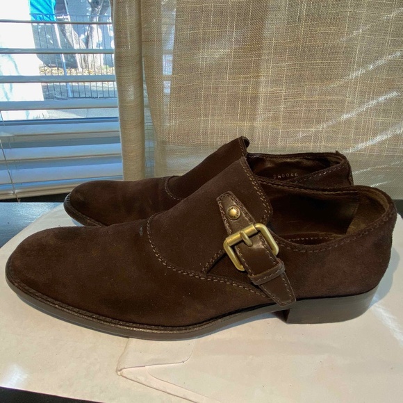 MEN' LOUIS VUITTON BROWN SUEDE LEATHER Cowboy SHOES ANKL BOOTS western 6 loafers - Picture 7 of 9